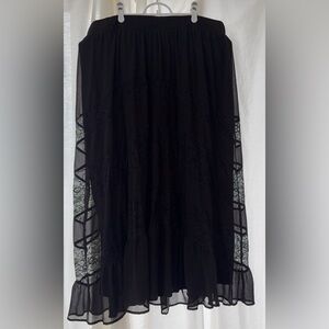 Torrid Black Sheer Lace Maxi Skirt